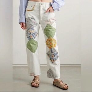 Denimist Free People White Patchwork Boyfriend Jeans Size‎ 24